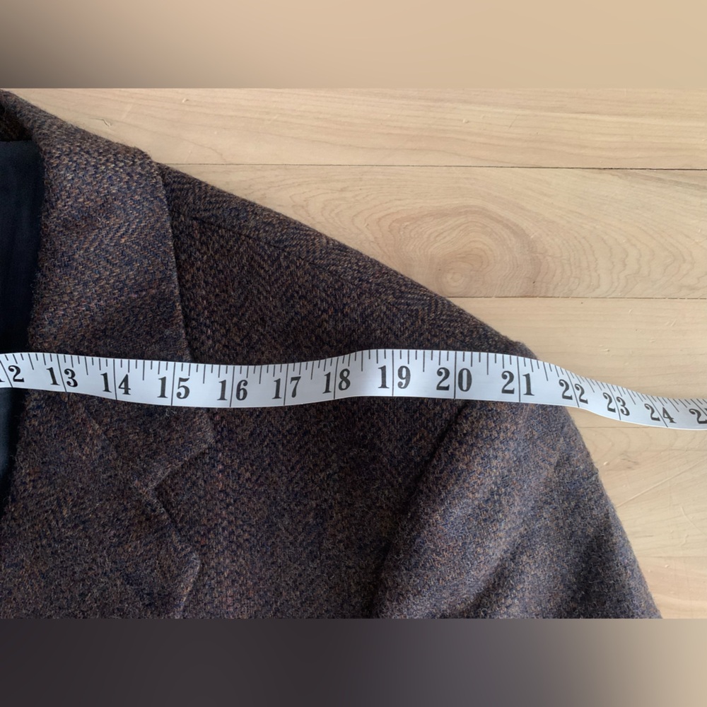 VINTAGE - Protocole Tweed Blazer Oversized Women Blue Fleck Structured Jacket - Picture 5 of 12